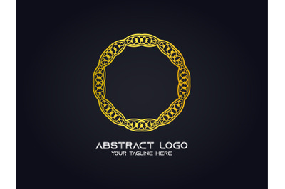 Logo Abstract Gold Color Circle Design