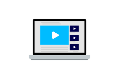 Online video service on laptop