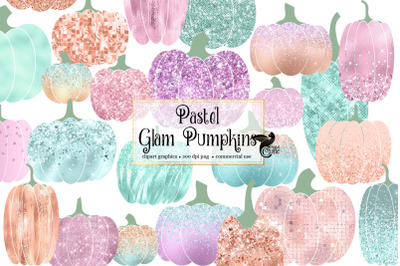 Pastel Glam Pumpkins Clipart