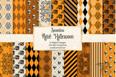 Retro Halloween Digital Paper