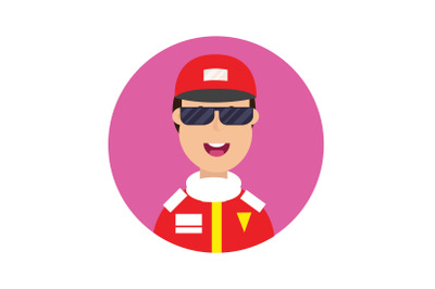 Icon Character Racer with Red Hat