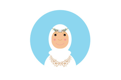 Icon Character Bride with White Hijab