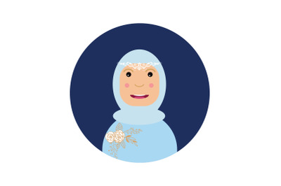 Icon Character Bride with Blue Hijab