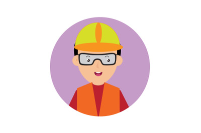 Icon Construction Workers with Glasses