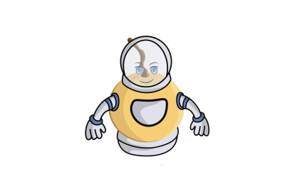 Longan Fruit  Astronaut Cartoon Character