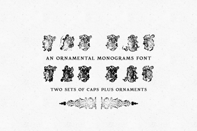 The End ornate monogram stamp font