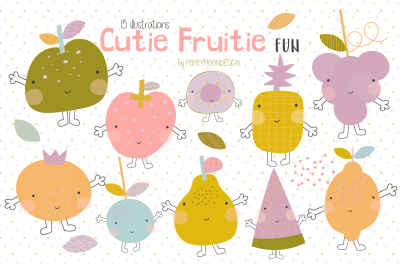 Cutie fruitie fun clipart