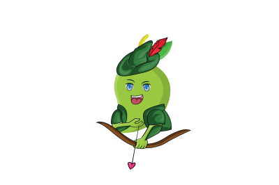 Mango Fruit Robin Hood Cartoon Character