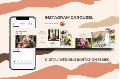 Wedding invitation instagram carousel powerpoint template