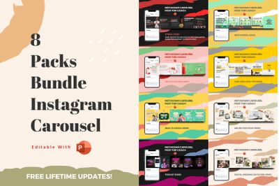 Best deals! 8 packs bundle instagram carousel powerpoint template