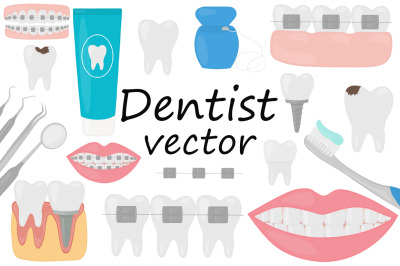 Dentist dentistry dental treatment vector