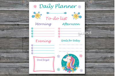 Unicorn daily planner,Kids daily planner