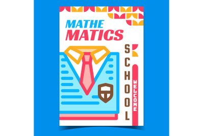 Mathematics School Welcome Advertise Banner Vector