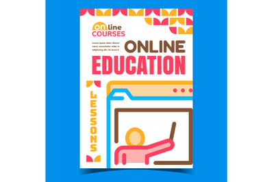 Online Education Study Advertising Banner Vector