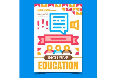 Inclusive Education Advertising Banner Vector