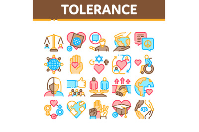 Tolerance And Equality Collection Icons Set Vector