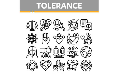 Tolerance And Equality Collection Icons Set Vector