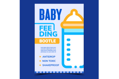 Baby Feeding Bottle Advertising Banner Vector