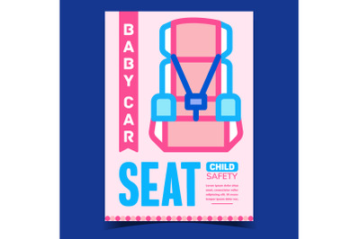 Baby Car Seat Accessory Advertising Poster Vector