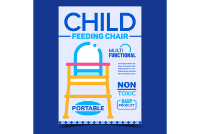 Child Feeding Chair Creative Promo Poster Vector