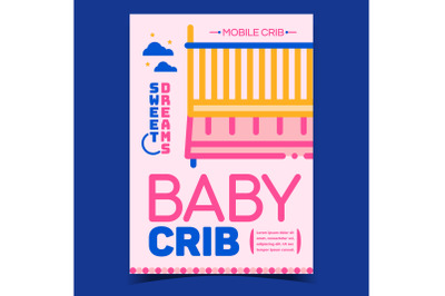 Baby Crib Furniture Advertising Banner Vector