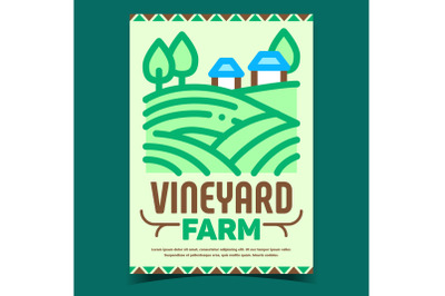 Vineyard Farm Creative Advertising Poster Vector