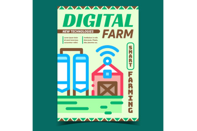 Digital Farm Creative Advertising Poster Vector