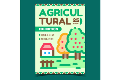 Agricultural Exhibition Advertising Banner Vector