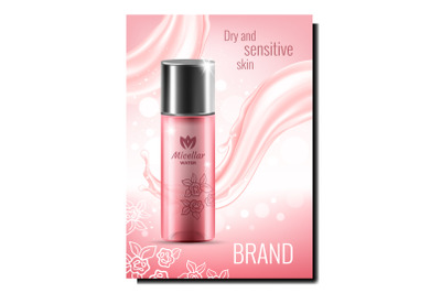 Micellar Water Lotion Container Banner Vector