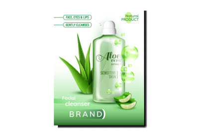 Gel Bottle With Aloe Vera Extract Poster Vector