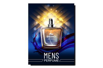 Perfume For Men Creative Promotional Banner Vector