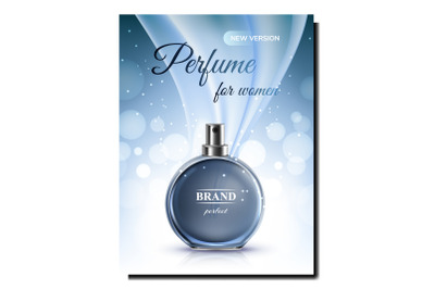 Perfume For Woman Luxury Odor Promo Banner Vector