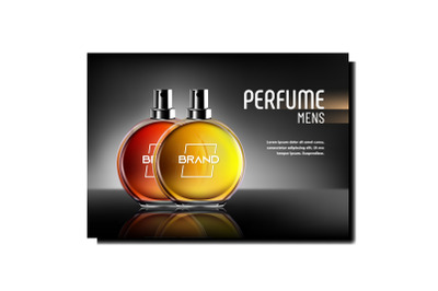 Perfume For Men Creative Advertise Poster Vector