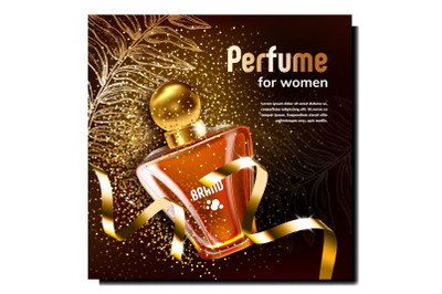 Perfume For Women Creative Promo Poster Vector