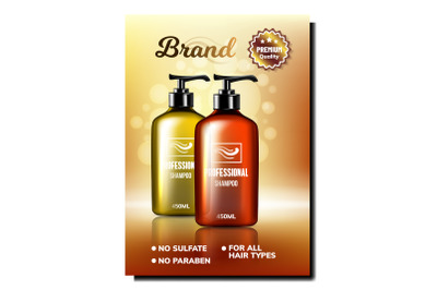 Sulfate-free Professional Shampoo Poster Vector