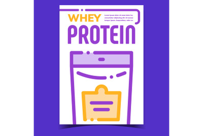 Whey Protein Creative Advertising Poster Vector