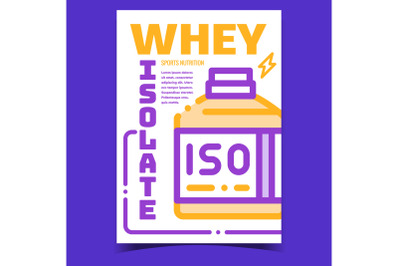 Whey Isolate Creative Advertising Banner Vector