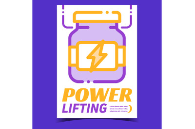 Powerlifting Creative Advertising Poster Vector