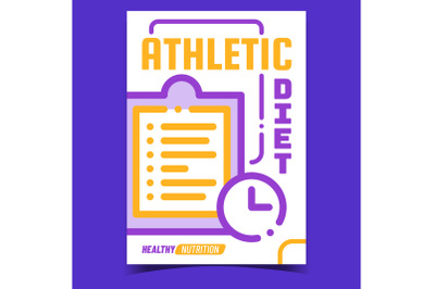 Athletic Diet Creative Advertising Banner Vector