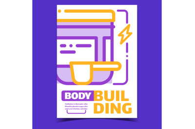 Bodybuilding Nutrition Advertising Poster Vector