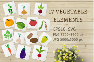 17 vegetable elements