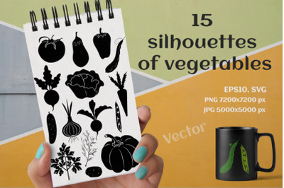 Silhouette of vegetables