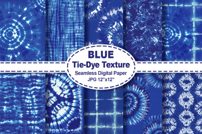 Blue Tie-Dye Texture Seamless Pattern Design Digital Paper