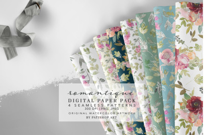 Romantique Seamless Patterns Collection Scrapbook Paper