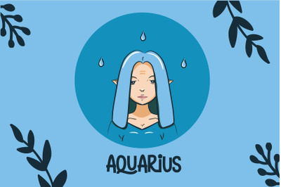 3 Pack of Aquarius, Aries, Cancer Character Illustration