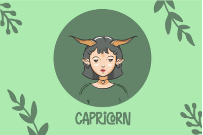 3 Pack of Capricorn, Gemini, Leo Character Illustration