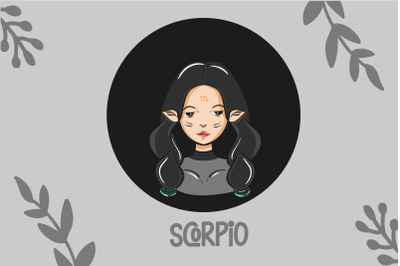 3 Pack of Scorpio, Taurus, Virgo Character Illustration