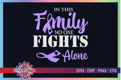 In this family no one fight alone svg, Cancer awareness svg
