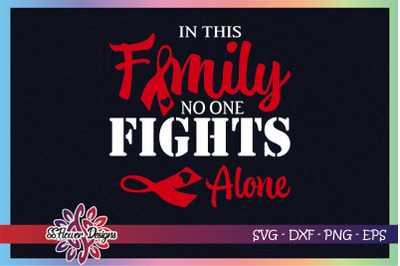 In this family no one fight alone svg, Heart disease awareness