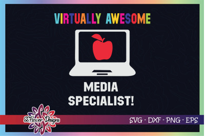 Virtually awesome media specialist svg, virtual svg, laptop svg